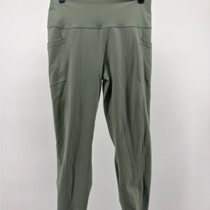 Yogalicious Women's Lux Ankle Tight Leggings Sage Green Pockets Size L